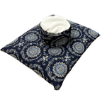 Zafu and Zabuton Set: Blue Floral Circles