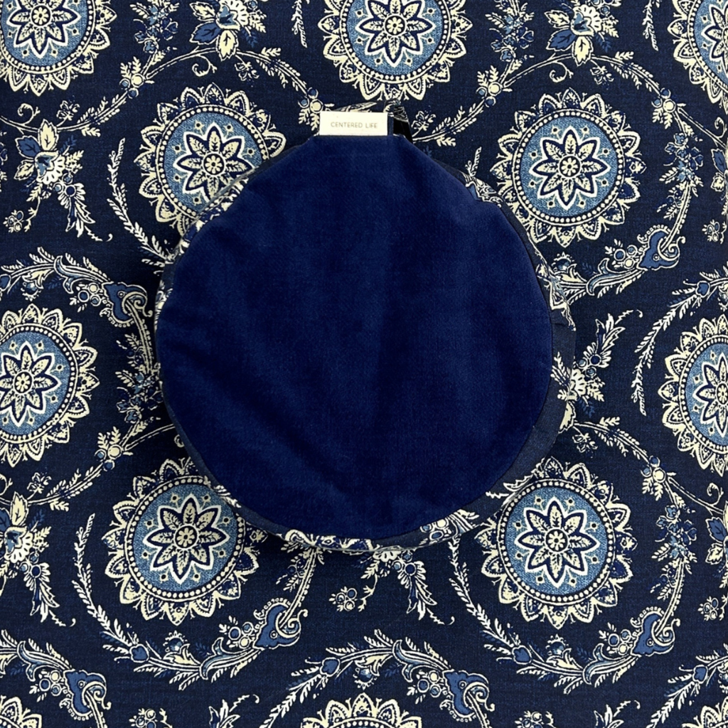 Zafu and Zabuton Set: Blue Floral Circles