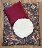 Eco Trio – Burgundy Paisley Meditation Cushion Set