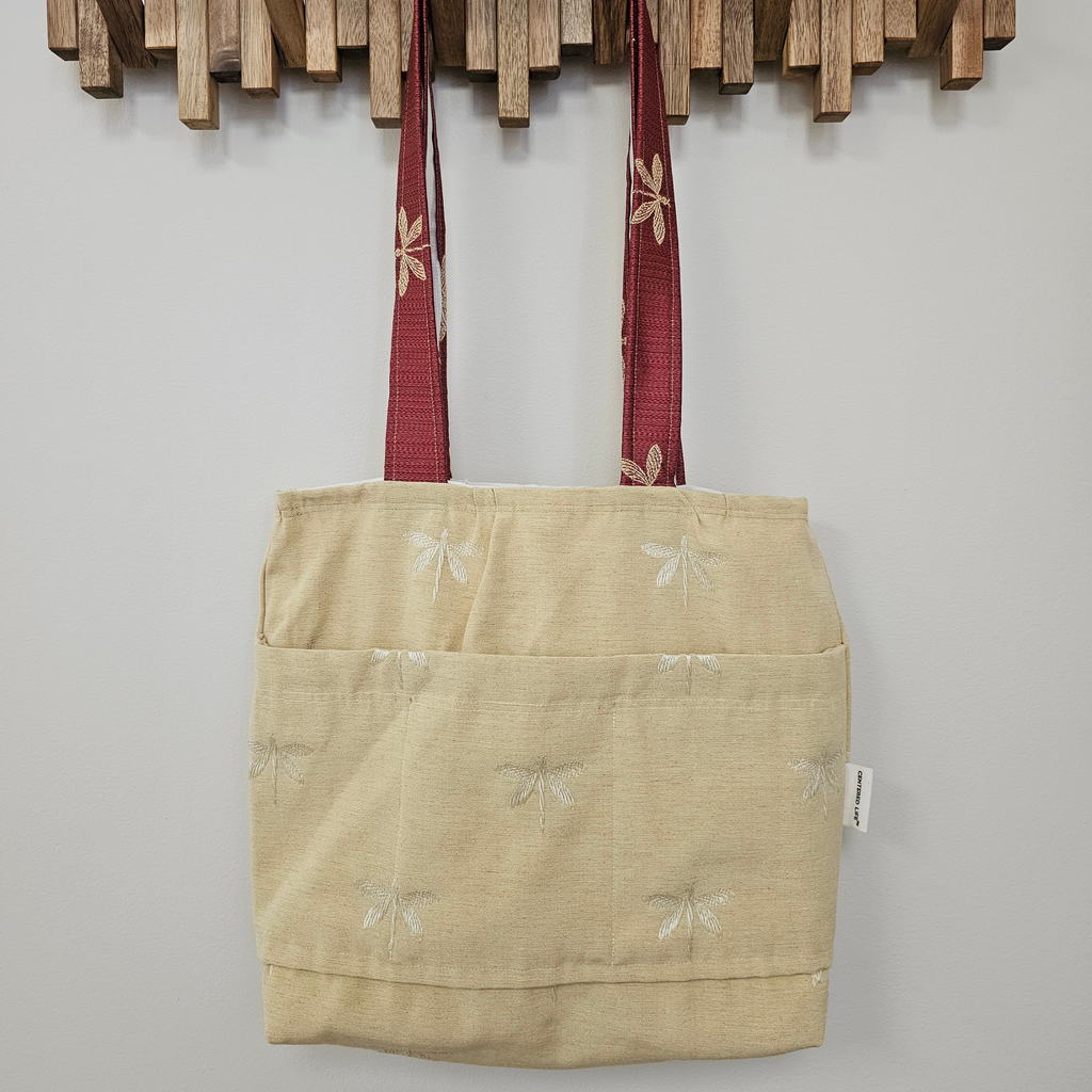 Specialty Reversible Tote Bag - Golden Dragonfly