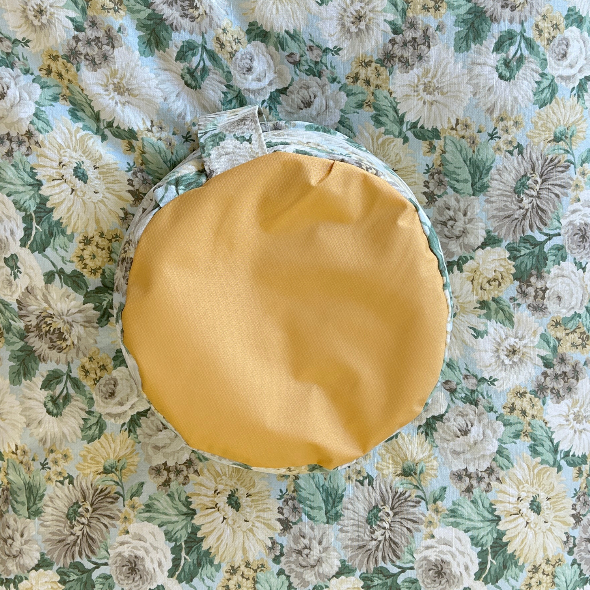 Zafu and Zabuton Set: Yellow Floral