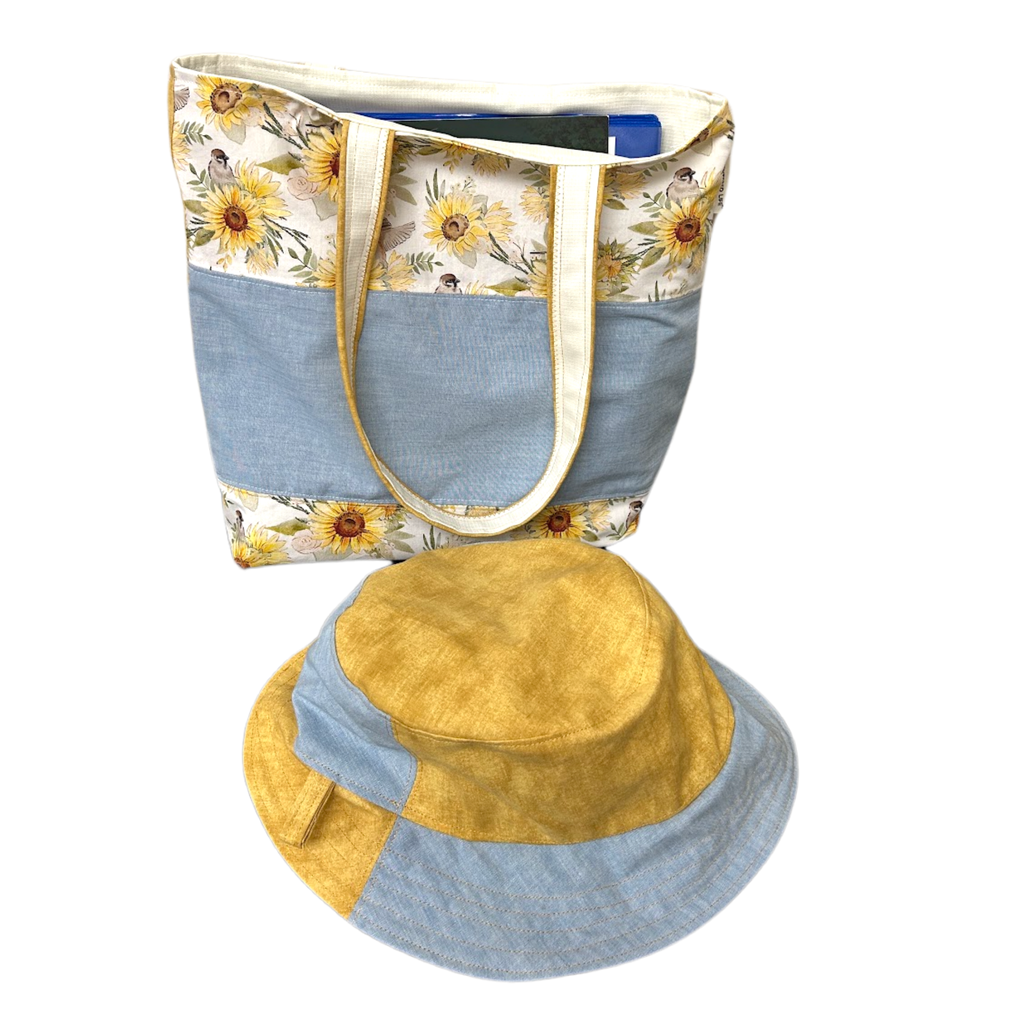 Reversible Tote Bag & Bucket Hat - Sunflower